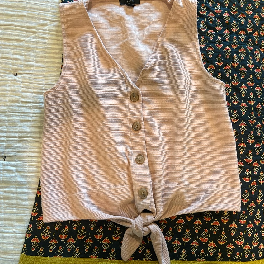 J. Crew blush tie front tank small